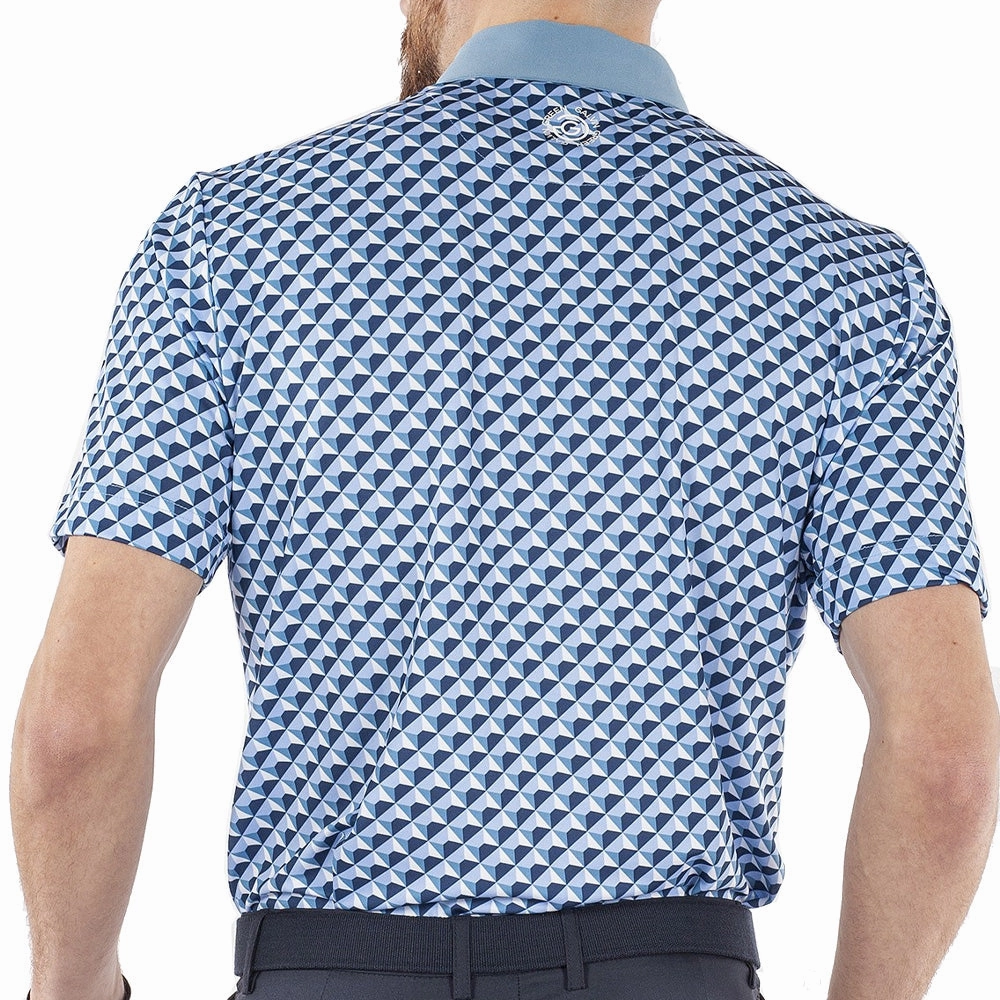 Effortless Vibe Galvin Green Mercer Ventil8  Polo Shirt - Niagra Blue/Blue Bell/White