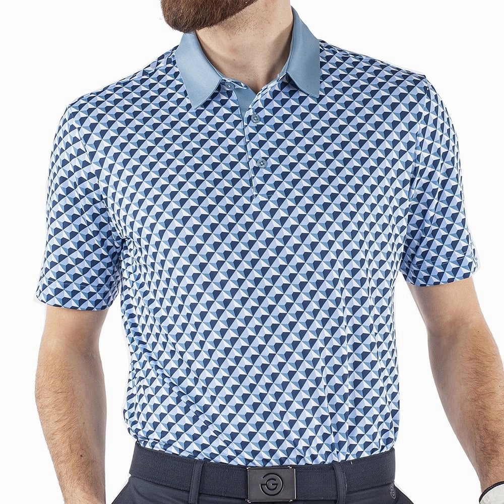 Galvin Green Mercer Ventil8  Polo Shirt - Niagra Blue/Blue Bell/White Light Wear