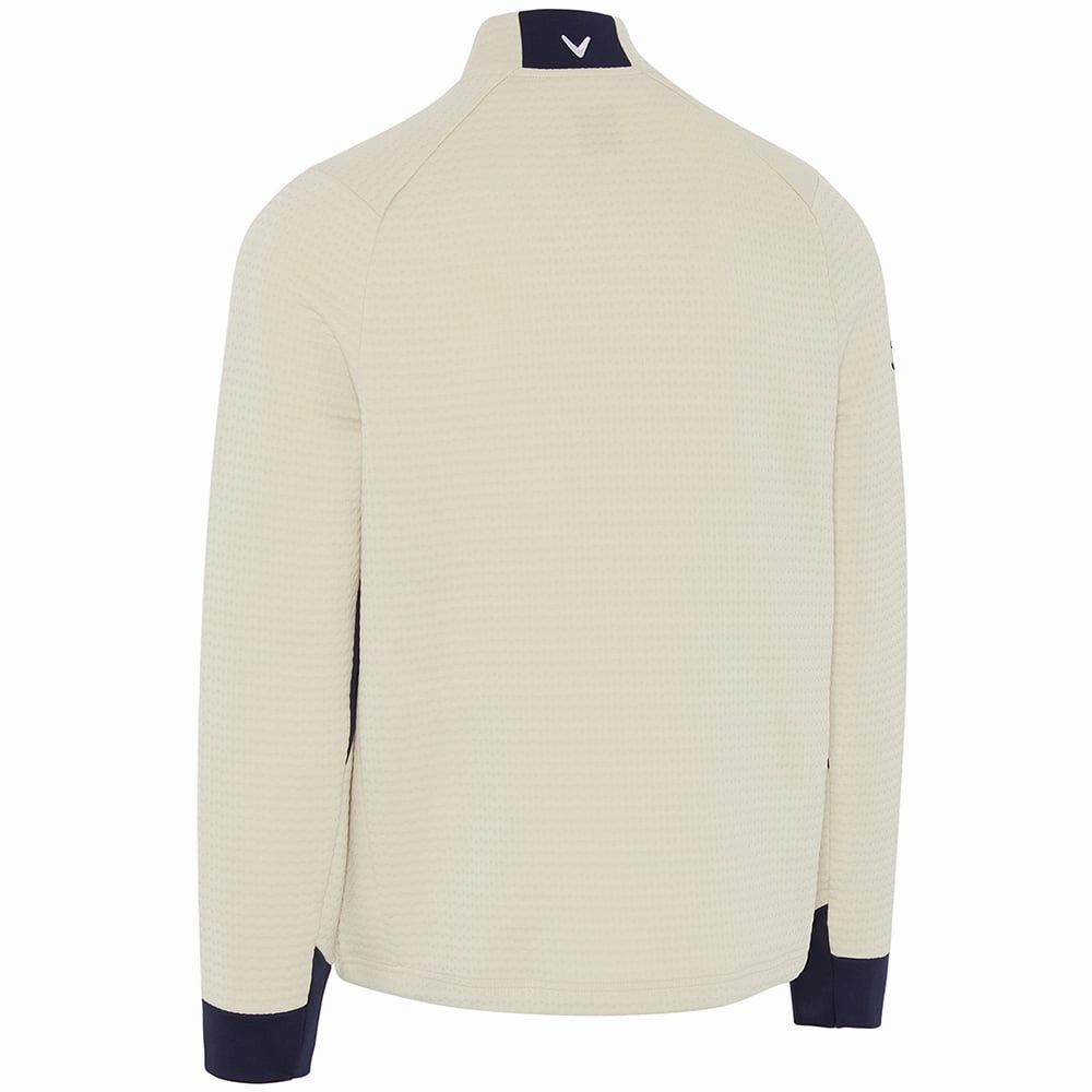 color fast Callaway Midweight Textured 1/4 Zip Pullover - Oatmeal