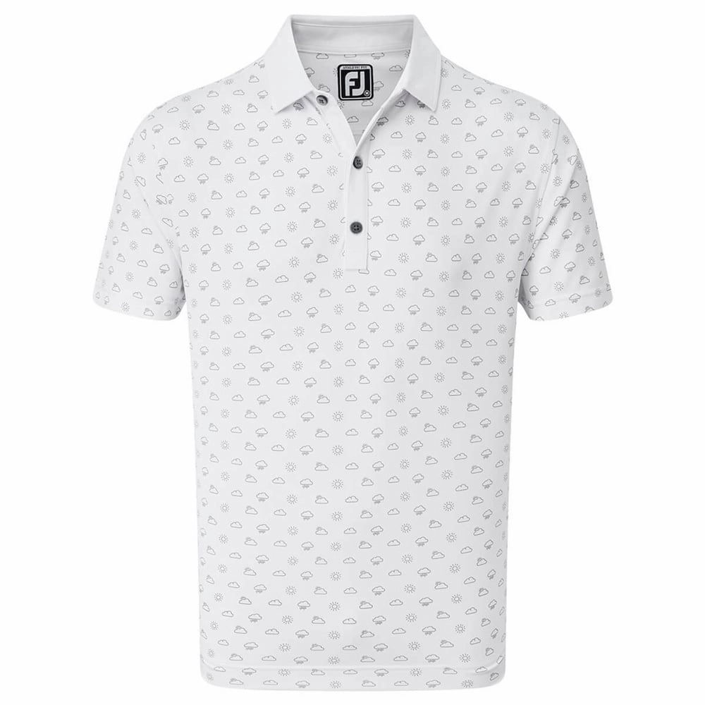 FootJoy Smooth Pique Weather Print - White Light and Fresh Soft and Cozy