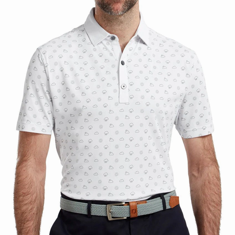 FootJoy Smooth Pique Weather Print - White Neutral Color