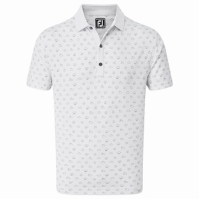 FootJoy Smooth Pique Weather Print - White Light and Fresh Soft and Cozy