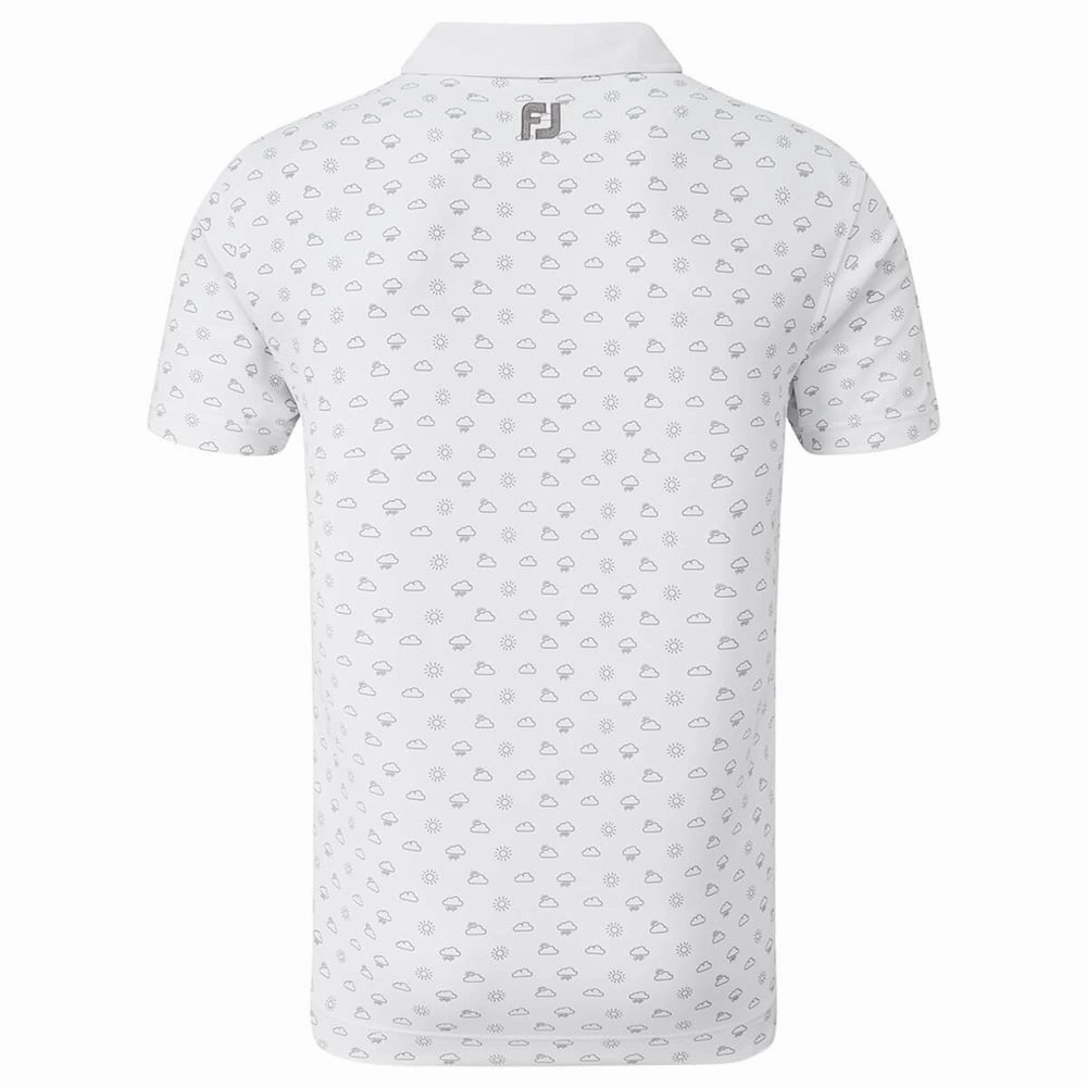FootJoy Smooth Pique Weather Print - White Sophisticated Casual Seasonal Outfit