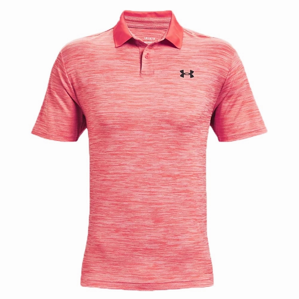 Under Armour Performance 2.0 Golf Polo Shirt - Venom Red SlimFit Water Based Ink Print