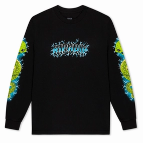 RIPNDIP Skull And Bones Long Sleeve T-Shirt - Black Thermal Regulating Layer Geometric Print
