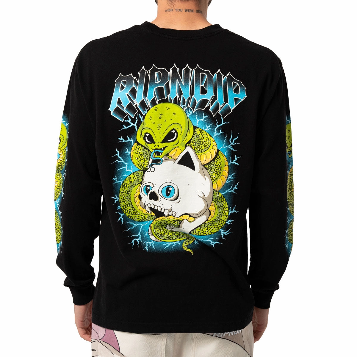 Timeless Wear RIPNDIP Skull And Bones Long Sleeve T-Shirt - Black