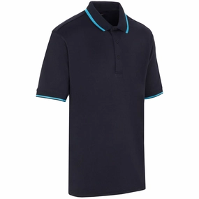 ProQuip Sub7 Plain Polo Shirt - Navy/Azure windproof