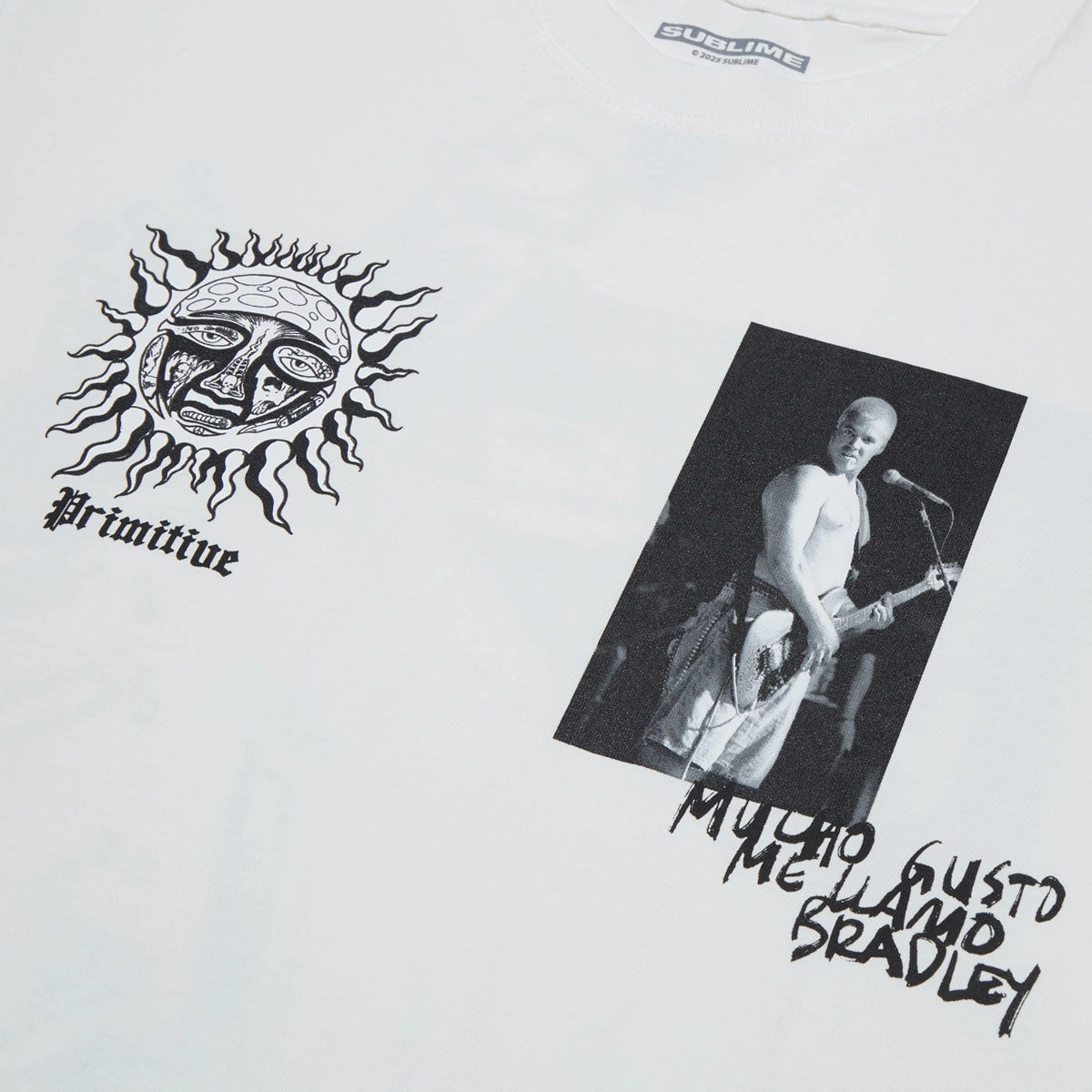 Quality Fabric Solid Color Primitive x Sublime Hello T-Shirt - White