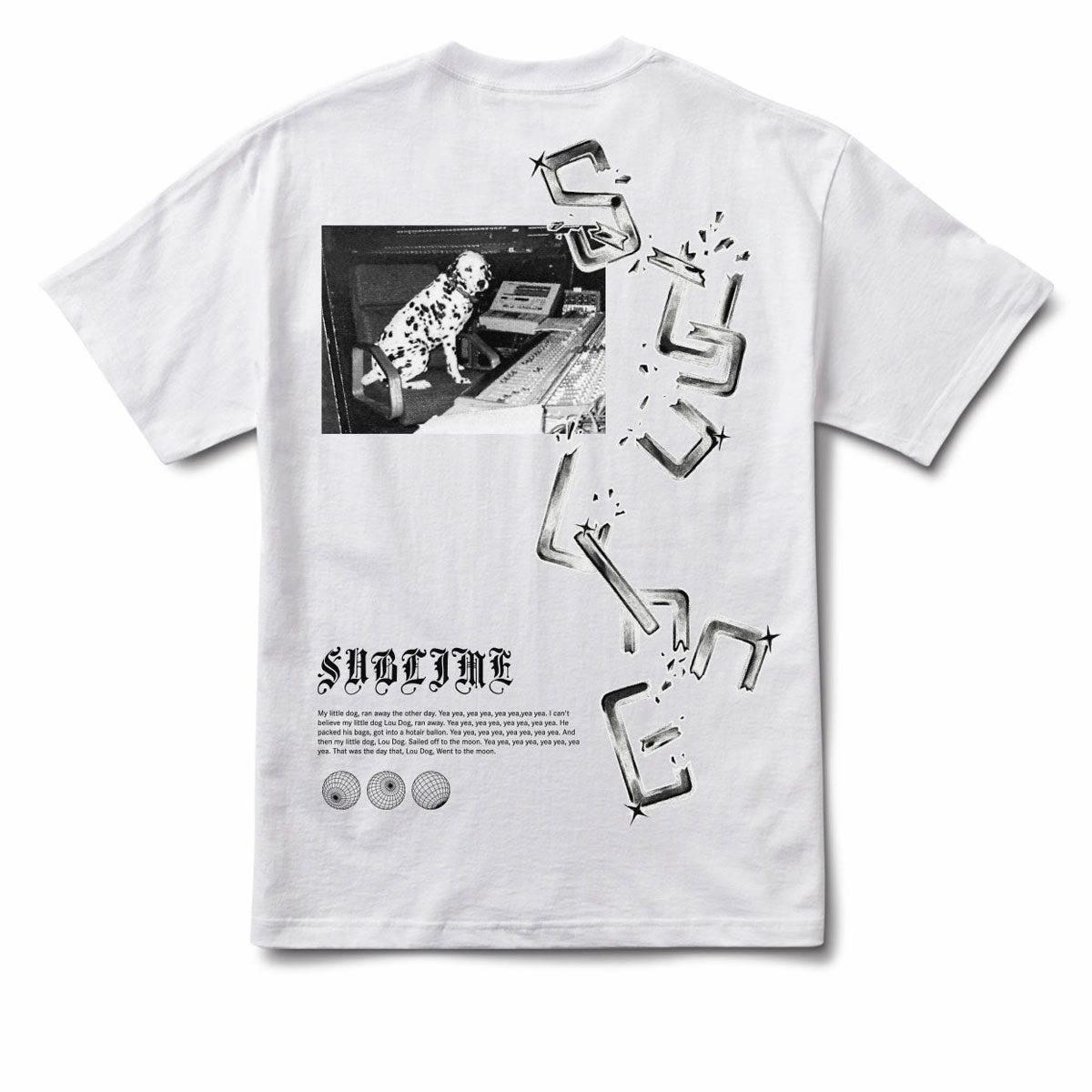 UPF Rated Fabric Layered Look Primitive x Sublime Hello T-Shirt - White