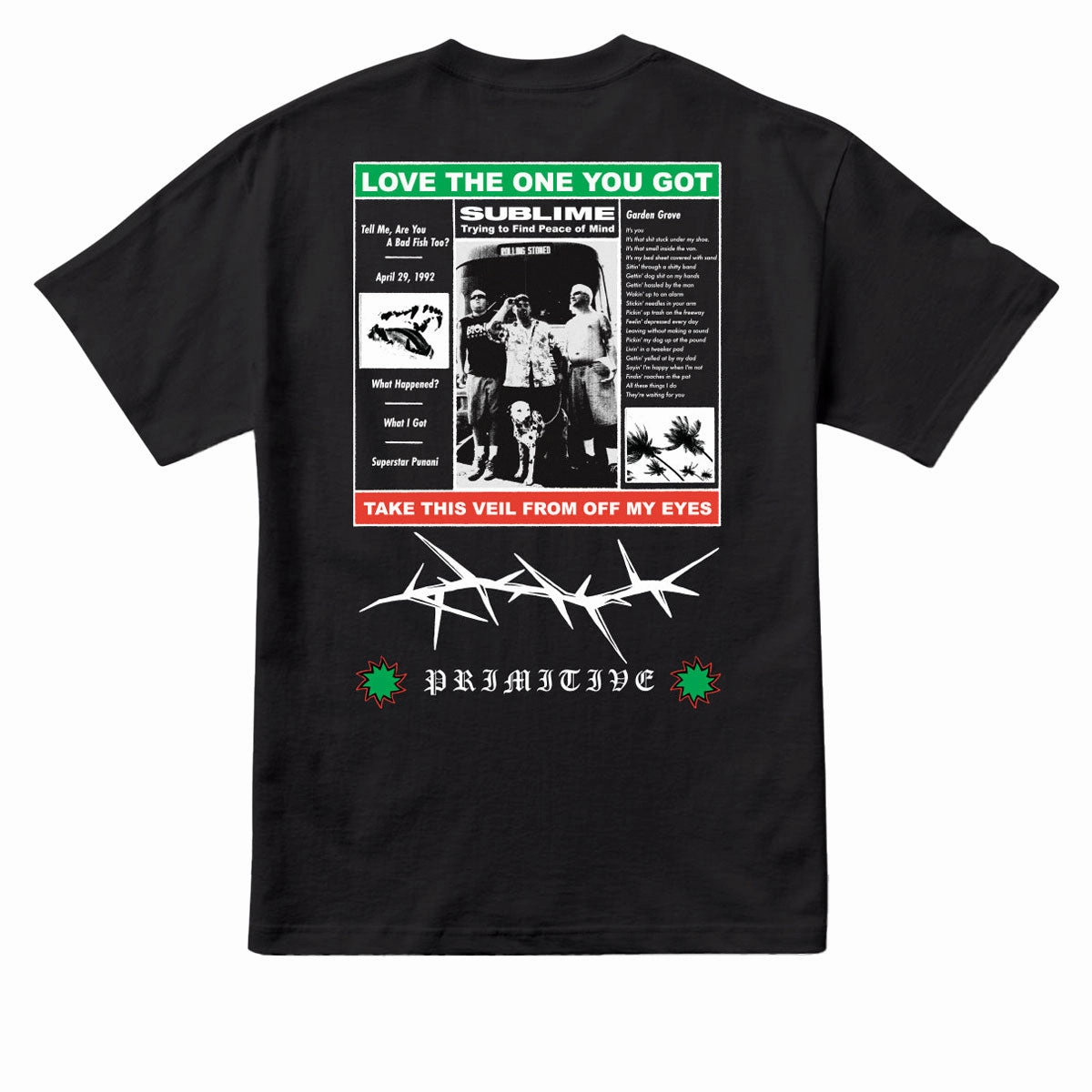 Seasonal top Primitive x Sublime Zine T-Shirt - Black