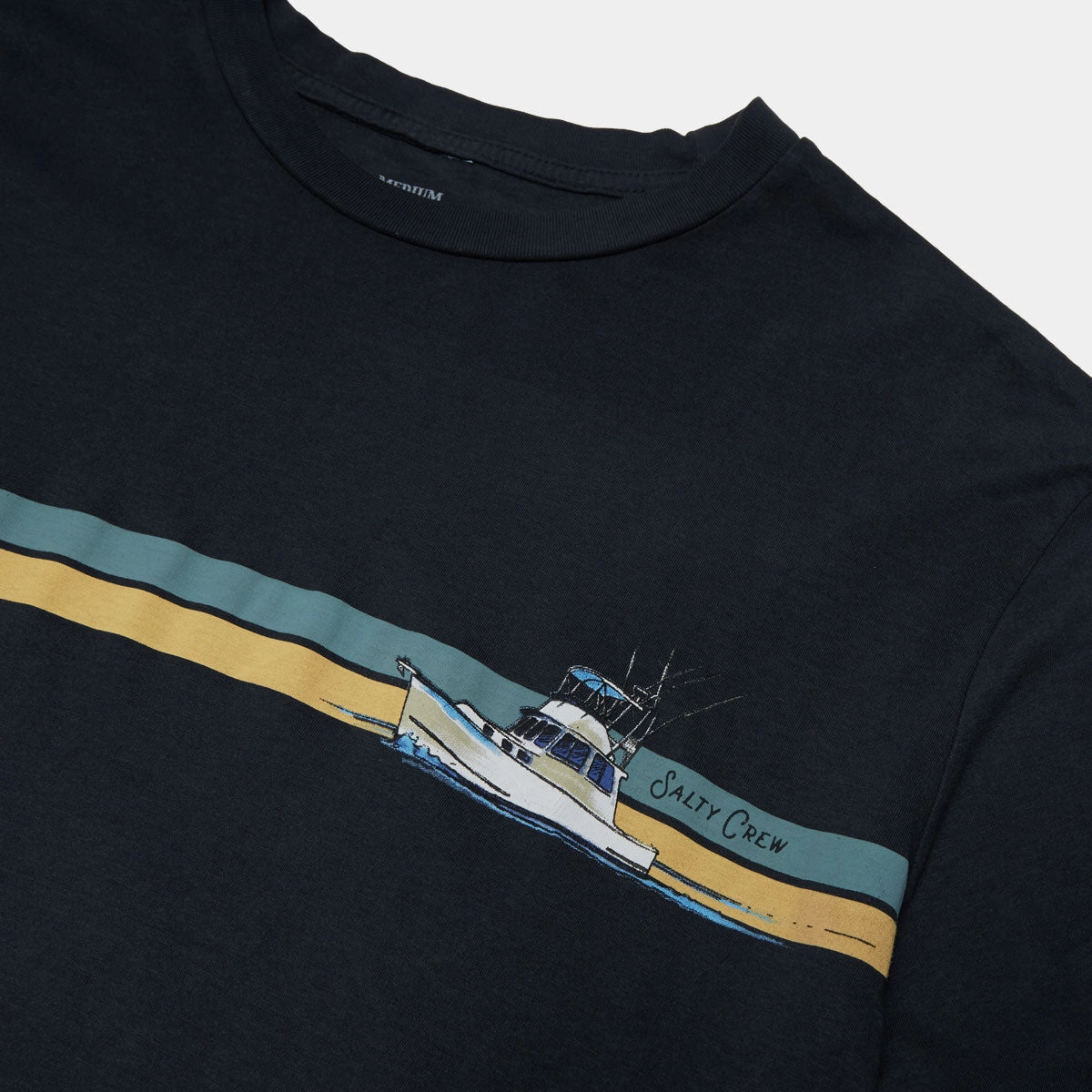 Salty Crew Schooner Vintage T-Shirt - Vintage Black Smooth Neckline