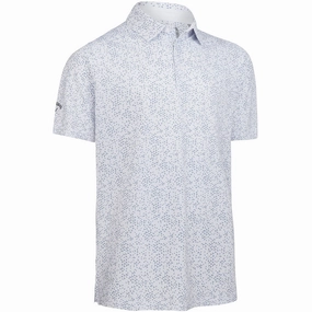 Casual Comfort Fit Callaway All Over Chev Polo Shirt - Bright White