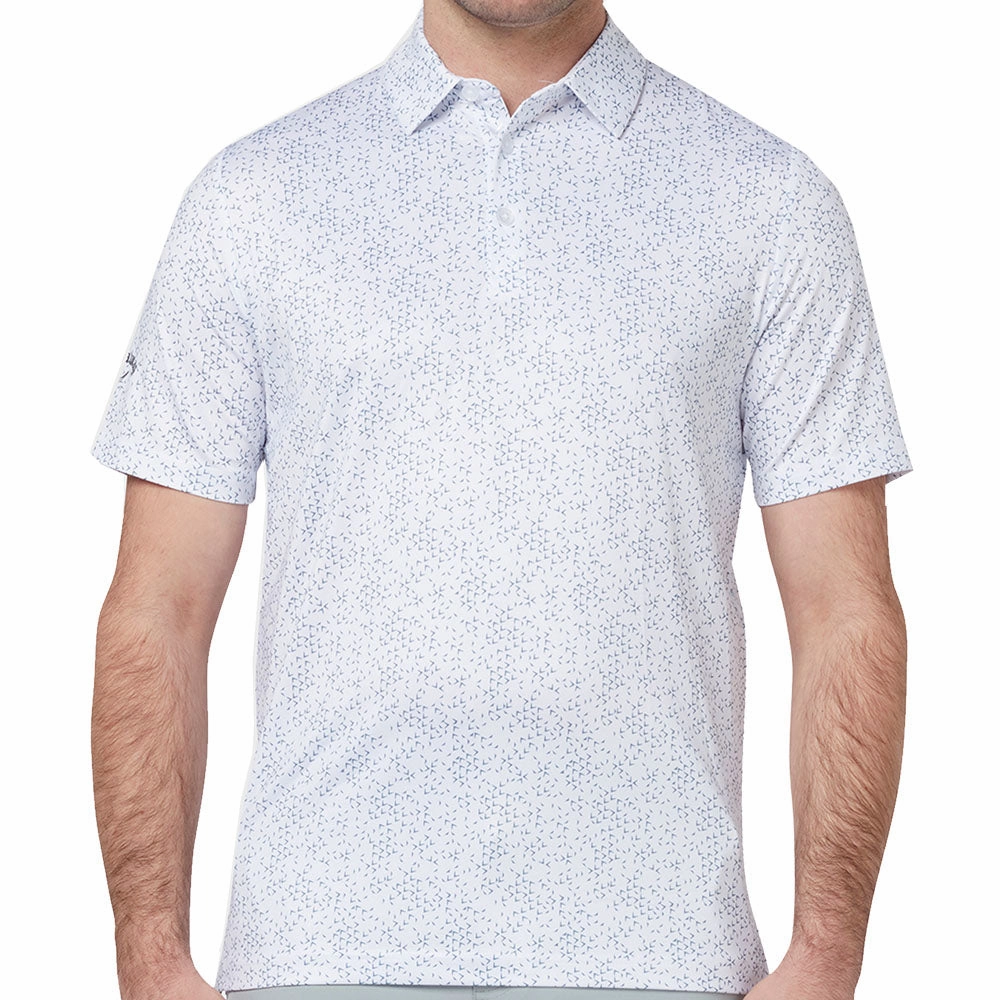 Chilly Wear Flexible Weave Callaway All Over Chev Polo Shirt - Bright White