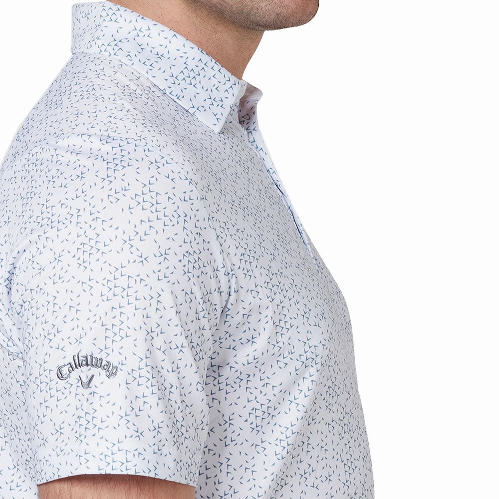Callaway All Over Chev Polo Shirt - Bright White Sleeveless