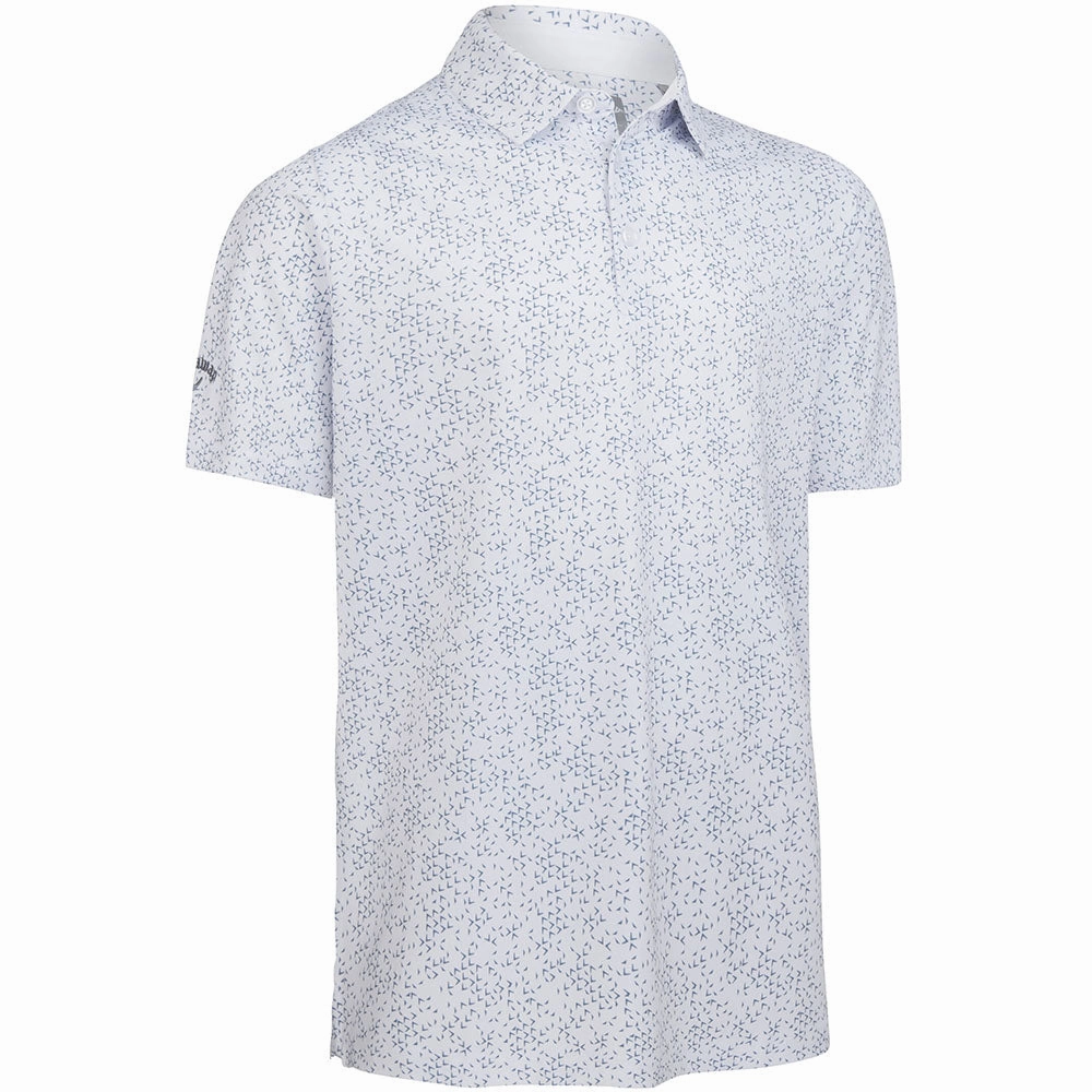Casual Comfort Fit Callaway All Over Chev Polo Shirt - Bright White