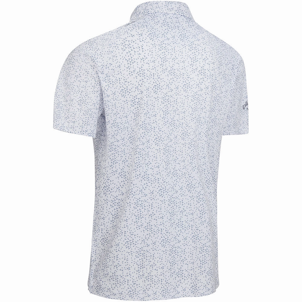 Callaway All Over Chev Polo Shirt - Bright White Taped Neckline