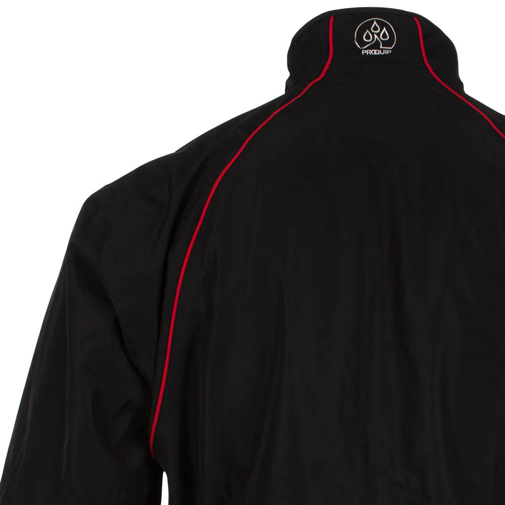 ProQuip Aquatec Waterproof Jacket - Black/Red AbrasionResistantEdging Versatile Layering Weight