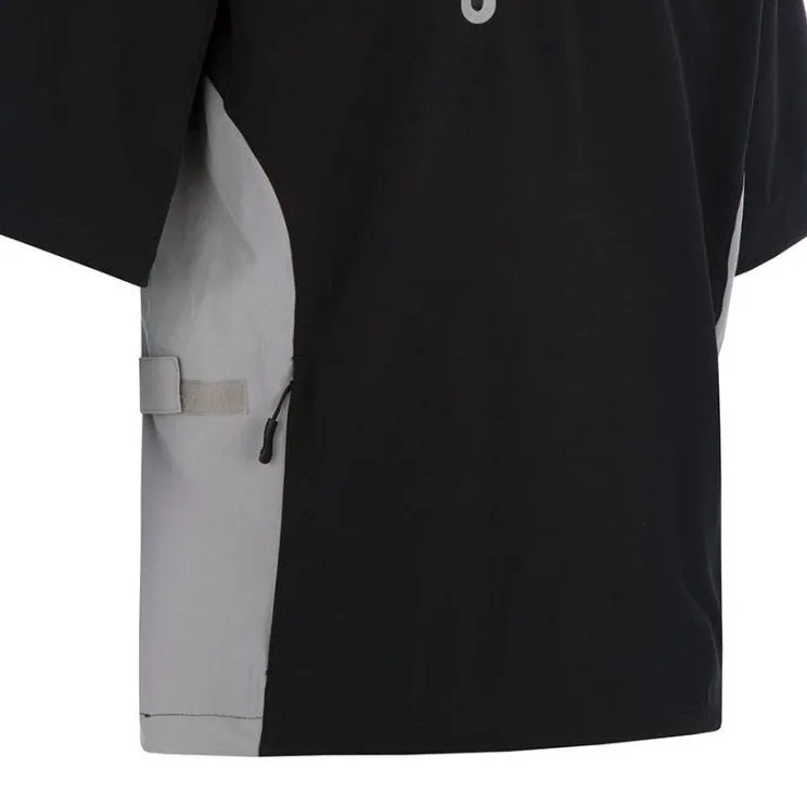 ProQuip Gents Pro Tech Short Sleeve Wind Jacket - Black/Grey Detachable Components Impact Absorbing Back Panels