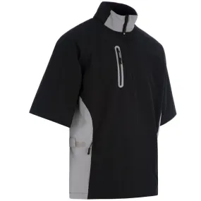 ProQuip Gents Pro Tech Short Sleeve Wind Jacket - Black/Grey Double Layered Hood