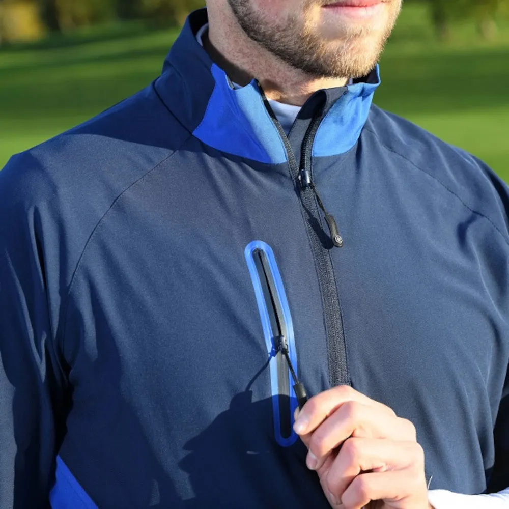 ProQuip Gents Pro Tech Short Sleeve Wind Jacket - Navy/Royal EcoFriendly Water Repellency