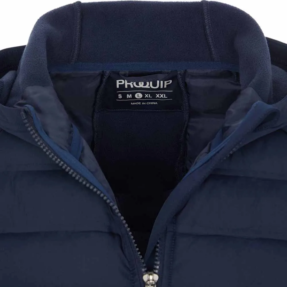 Ergonomic Sleeve Shaping Outdoor Ready ProQuip Helm Quilt Hooded Jacket - Navy