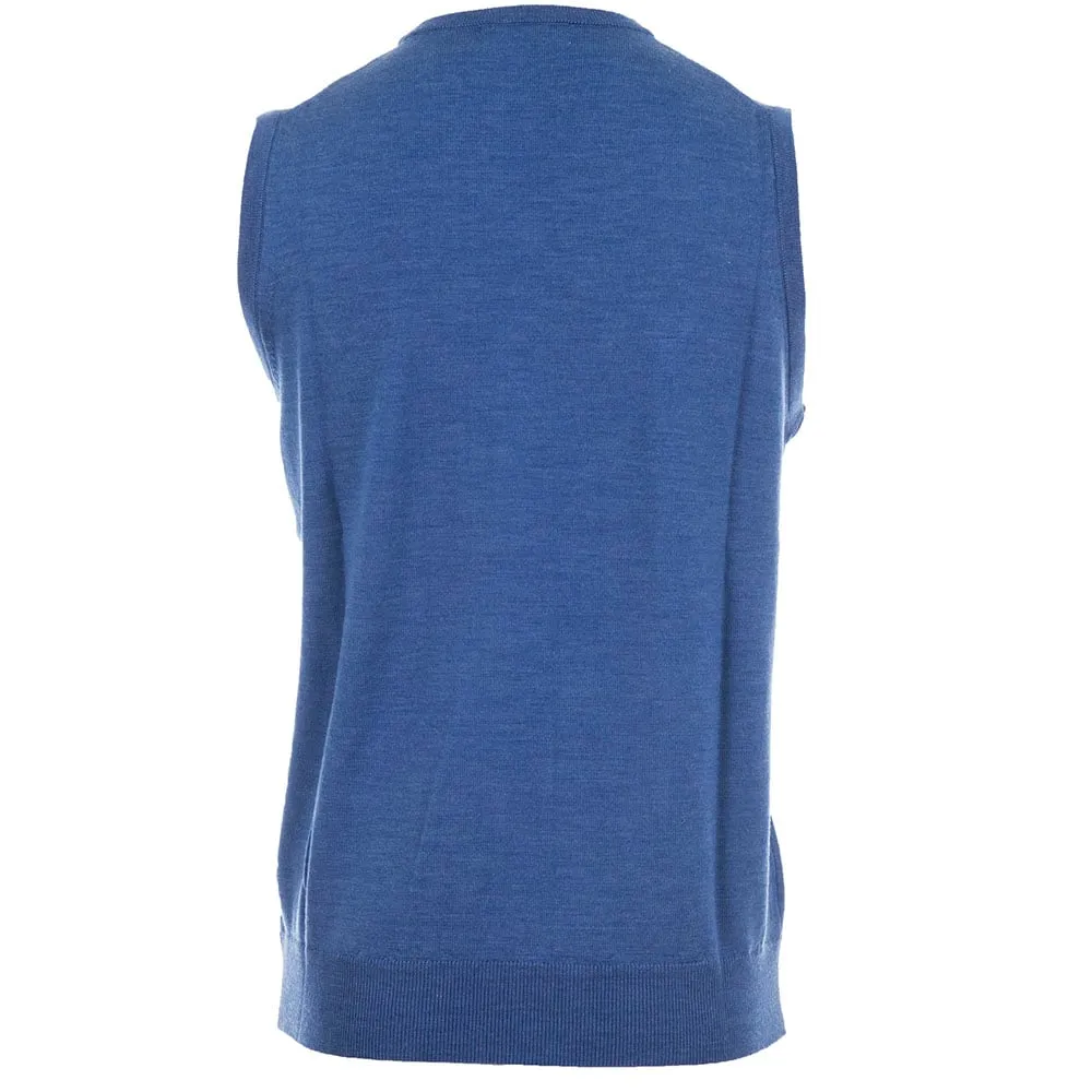 Feature enough ProQuip Merino V-Neck Sleeveless Slipover - Blue