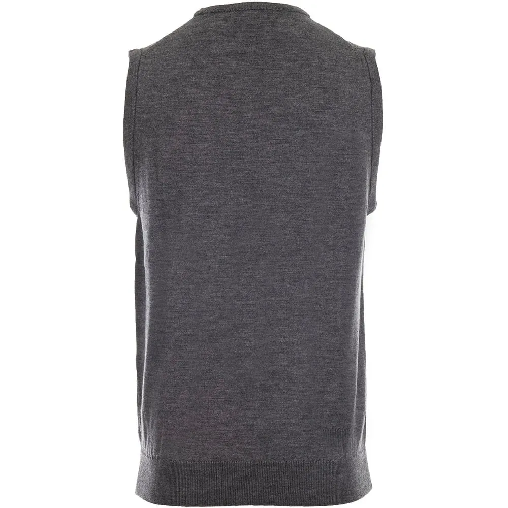 ProQuip Merino V-Neck Sleeveless Slipover - Grey multiple pockets