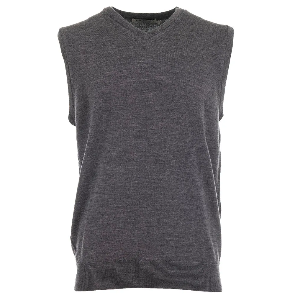 Durable Cordura Reinforcement ProQuip Merino V-Neck Sleeveless Slipover - Grey