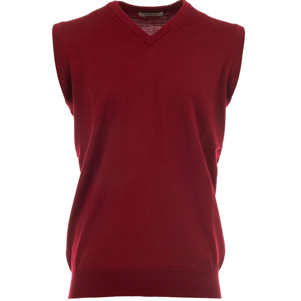 individuality Quick Dry Technology ProQuip Merino V-Neck Sleeveless Slipover - Red