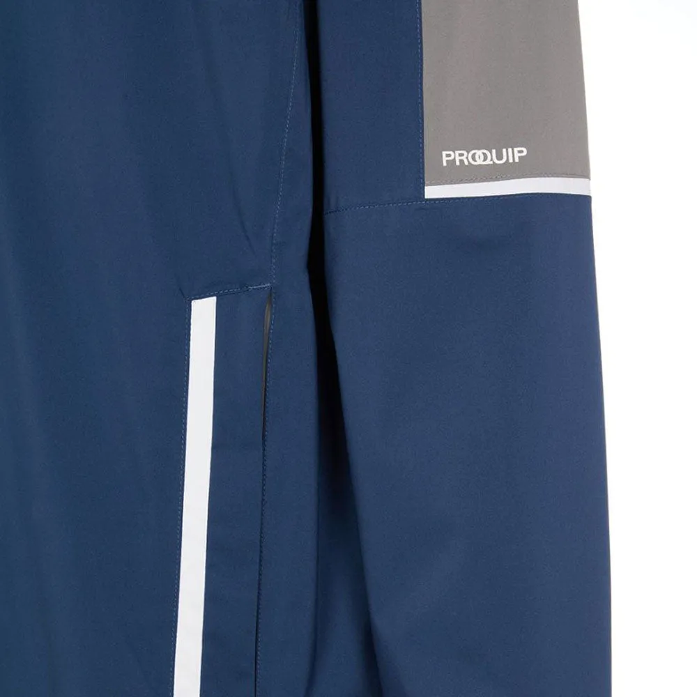 ProQuip Stormforce Pro PX8 Waterproof Jacket - Blue/Grey Flatlock Seam Construction
