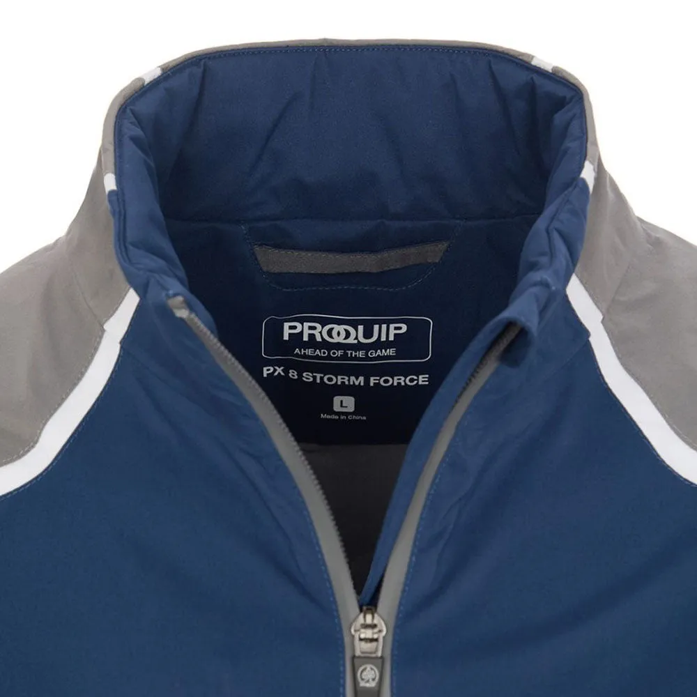 AntiPilling Finish ProQuip Stormforce Pro PX8 Waterproof Jacket - Blue/Grey
