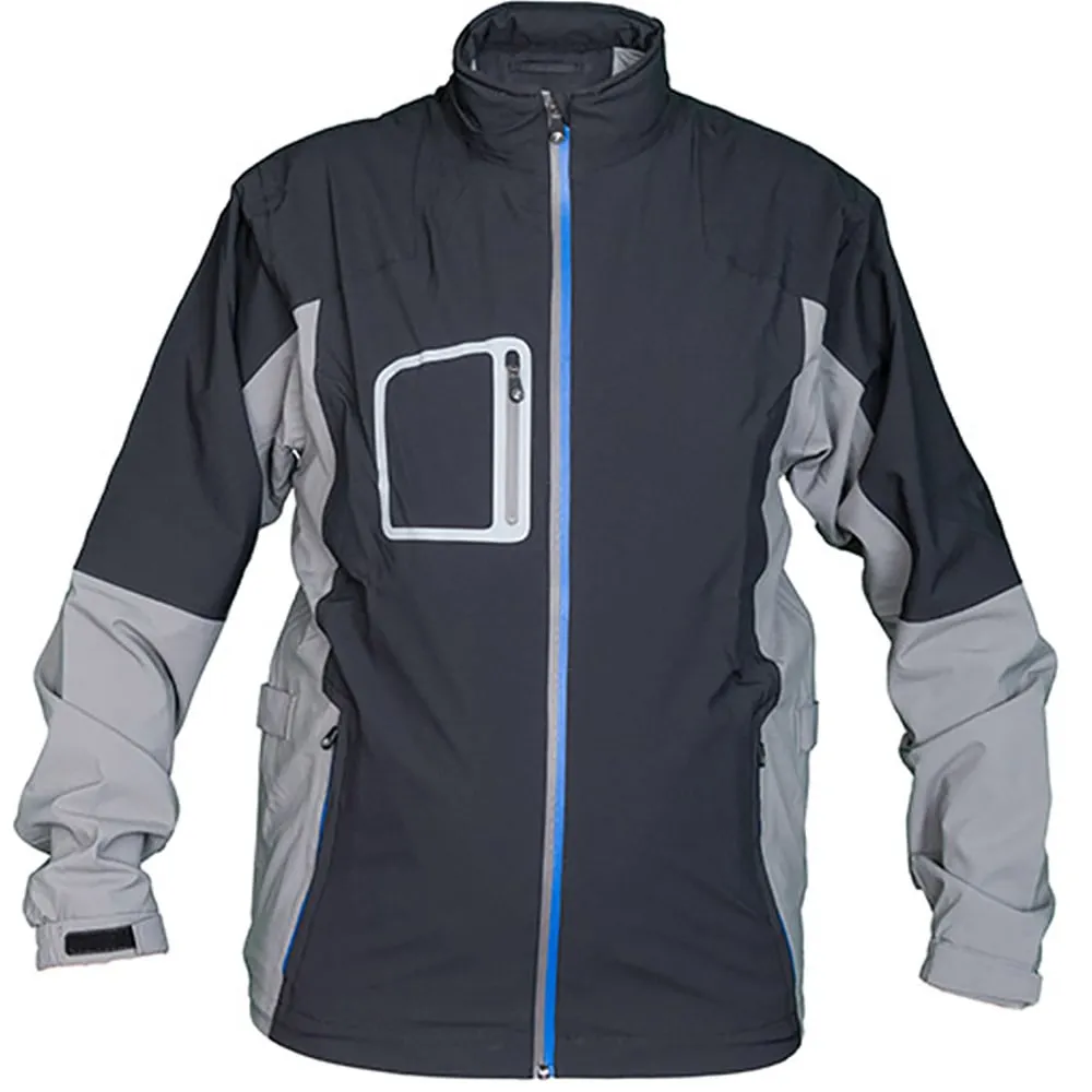 Flexible Side Gussets UltraQuietMaterial ProQuip StormForce PX7 Waterproof Jacket - Black/Grey