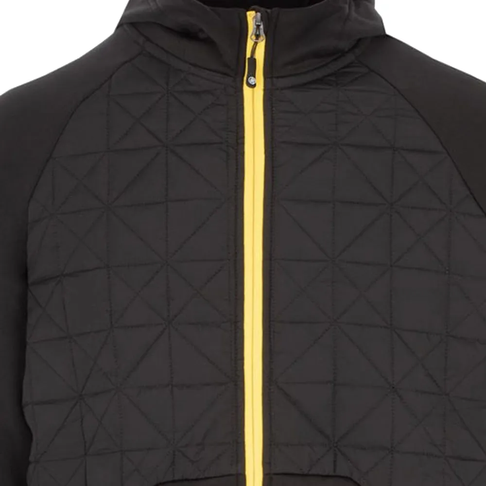 Elasticated Waistband ProQuip Therma-Bora Quilt Jacket with Hood - Black/Yellow