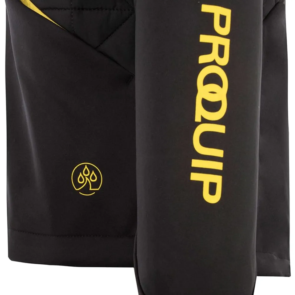 Anti Pilling Texture ProQuip Therma-Bora Quilt Jacket with Hood - Black/Yellow