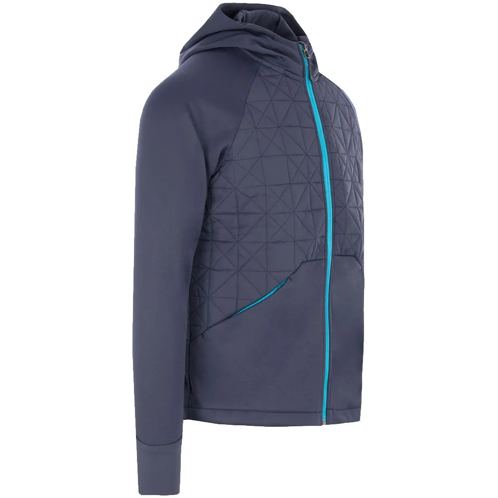 ProQuip Therma-Bora Quilt Jacket with Hood - Navy/Azure Urban Fit Look Adjustable Cuff