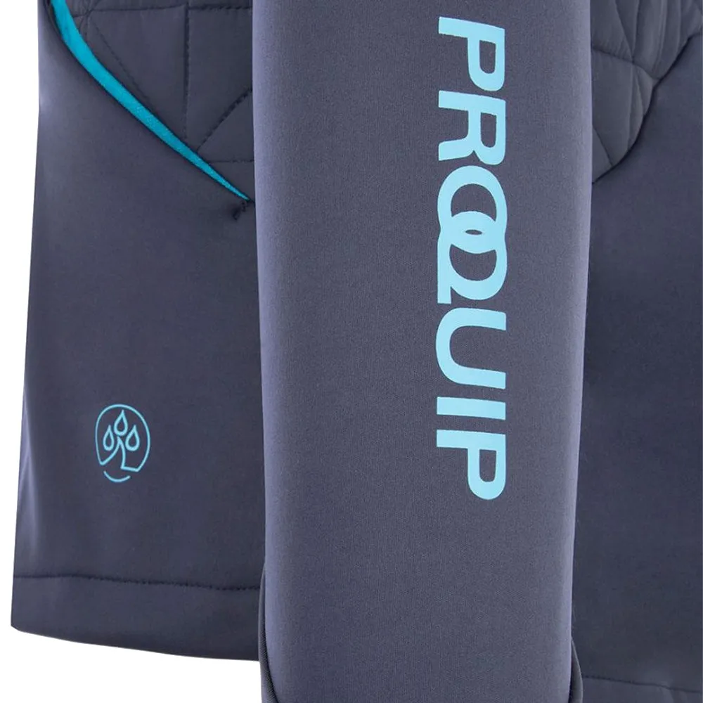 ProQuip Therma-Bora Quilt Jacket with Hood - Navy/Azure Flexible Hood Design