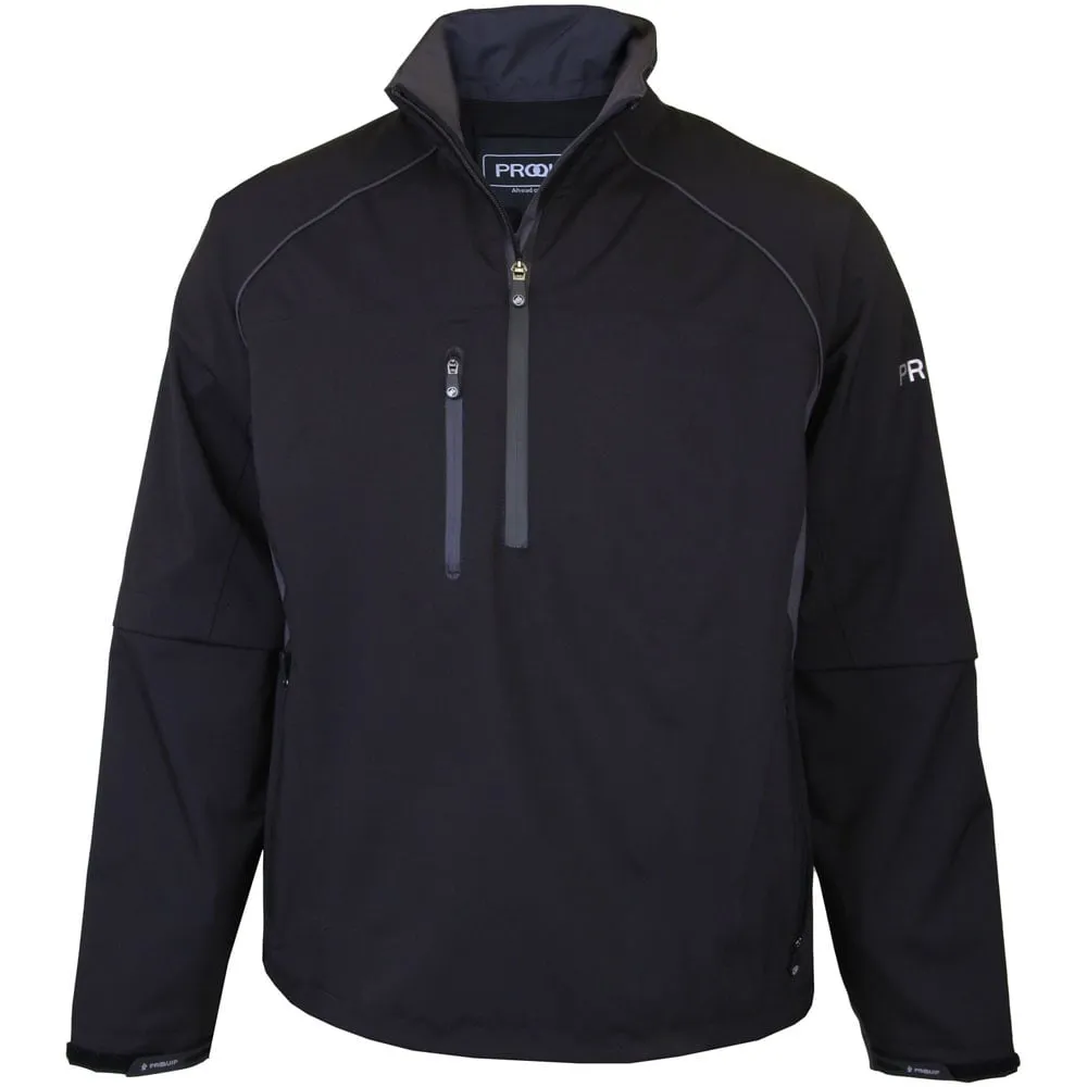 QuickDry Fabric Proquip Tourflex 360 Elite 1/2 Zip Waterproof Jacket - Black/Iron Grey