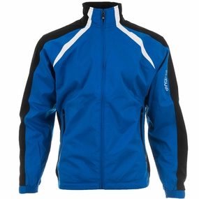 Reinforced Collar Structure Reinforced Elbow Padding ProQuip Golf Trophy Waterproof Jacket - Cobalt/Black/White
