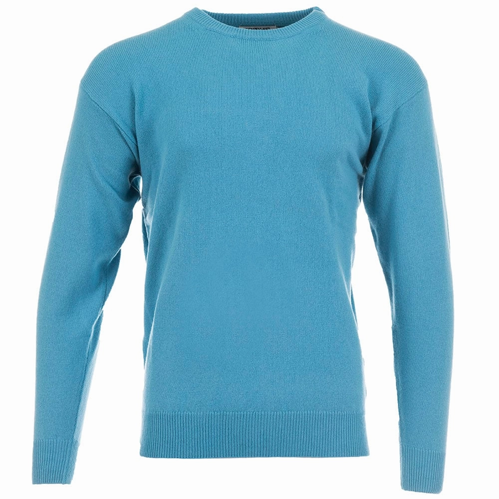 Adventure Ready Drawstring Hood ProQuip Lambswool Water Repellent Crew Neck Golf Sweater - Aqua