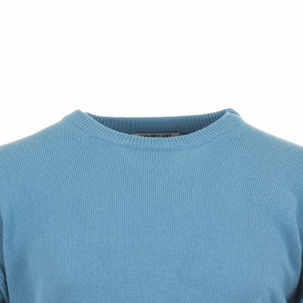 Quick-Dry Tech ProQuip Lambswool Water Repellent Crew Neck Golf Sweater - Aqua