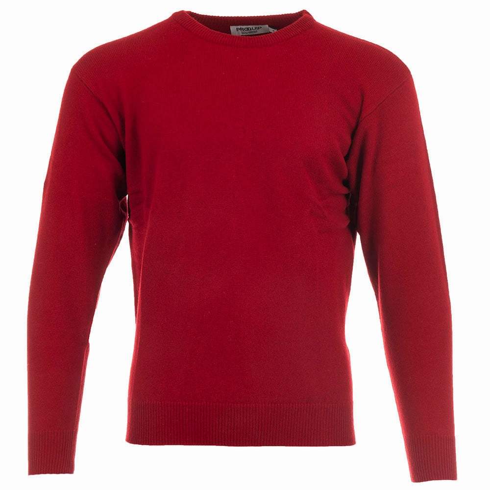 ProQuip Lambswool Water Repellent Crew Neck Golf Sweater - Autumn Red product bright vibrancy