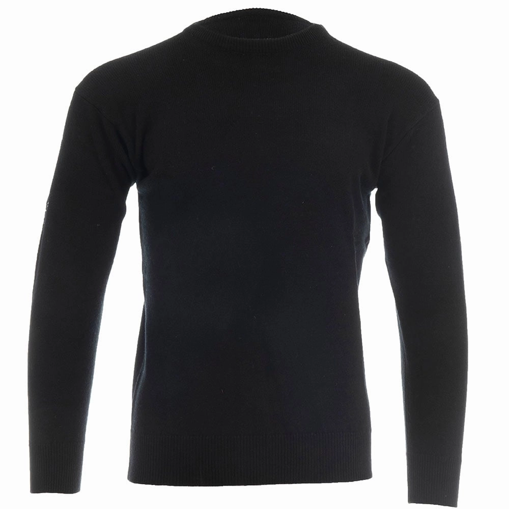 Essential Minimal comfort test ProQuip Lambswool Water Repellent Crew Neck Golf Sweater - Black