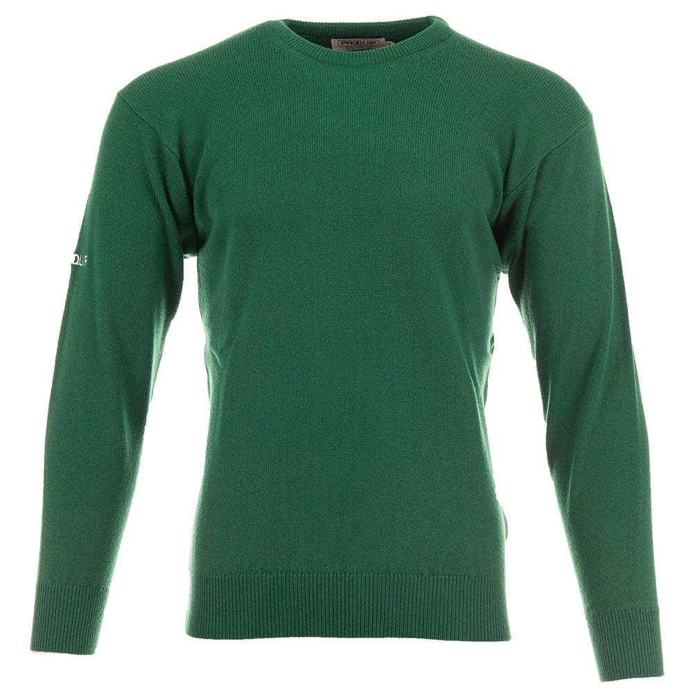 ProQuip Lambswool Water Repellent Crew Neck Golf Sweater - Grove Green Youth Style