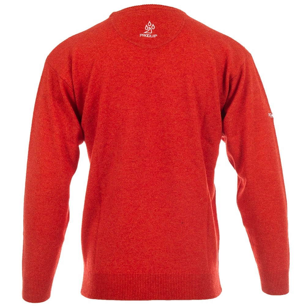 ProQuip Lambswool Water Repellent Crew Neck Golf Sweater - Inferno Orange Functional Design Mass produced