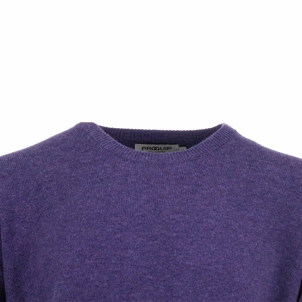 Winter Comfort ProQuip Lambswool Water Repellent Crew Neck Golf Sweater - Purple