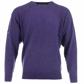 ProQuip Lambswool Water Repellent Crew Neck Golf Sweater - Purple Checkered product warranty