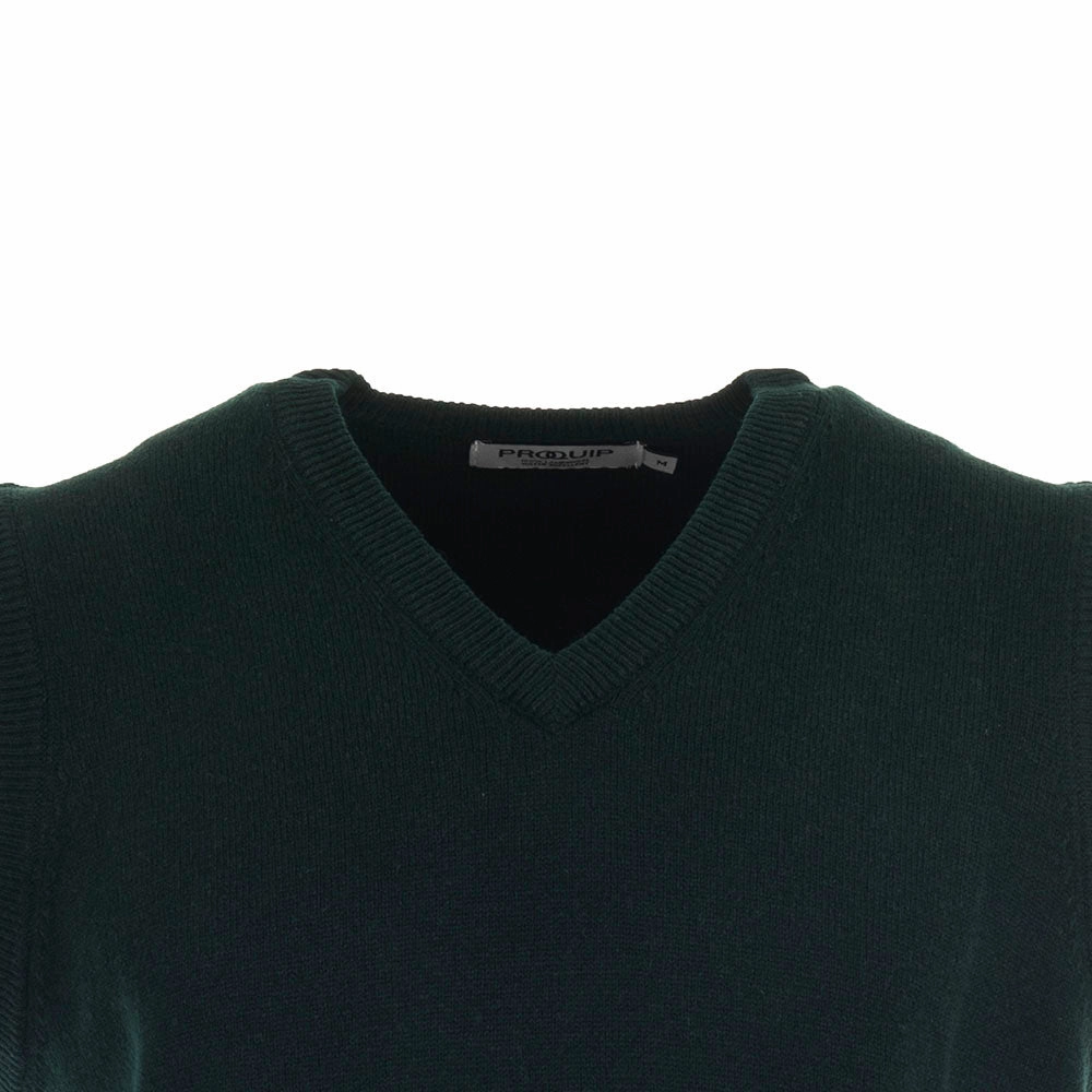 ProQuip Lambswool Water Repellent Golf Slipover - Tartan Green Core Minimal Comfort Piece
