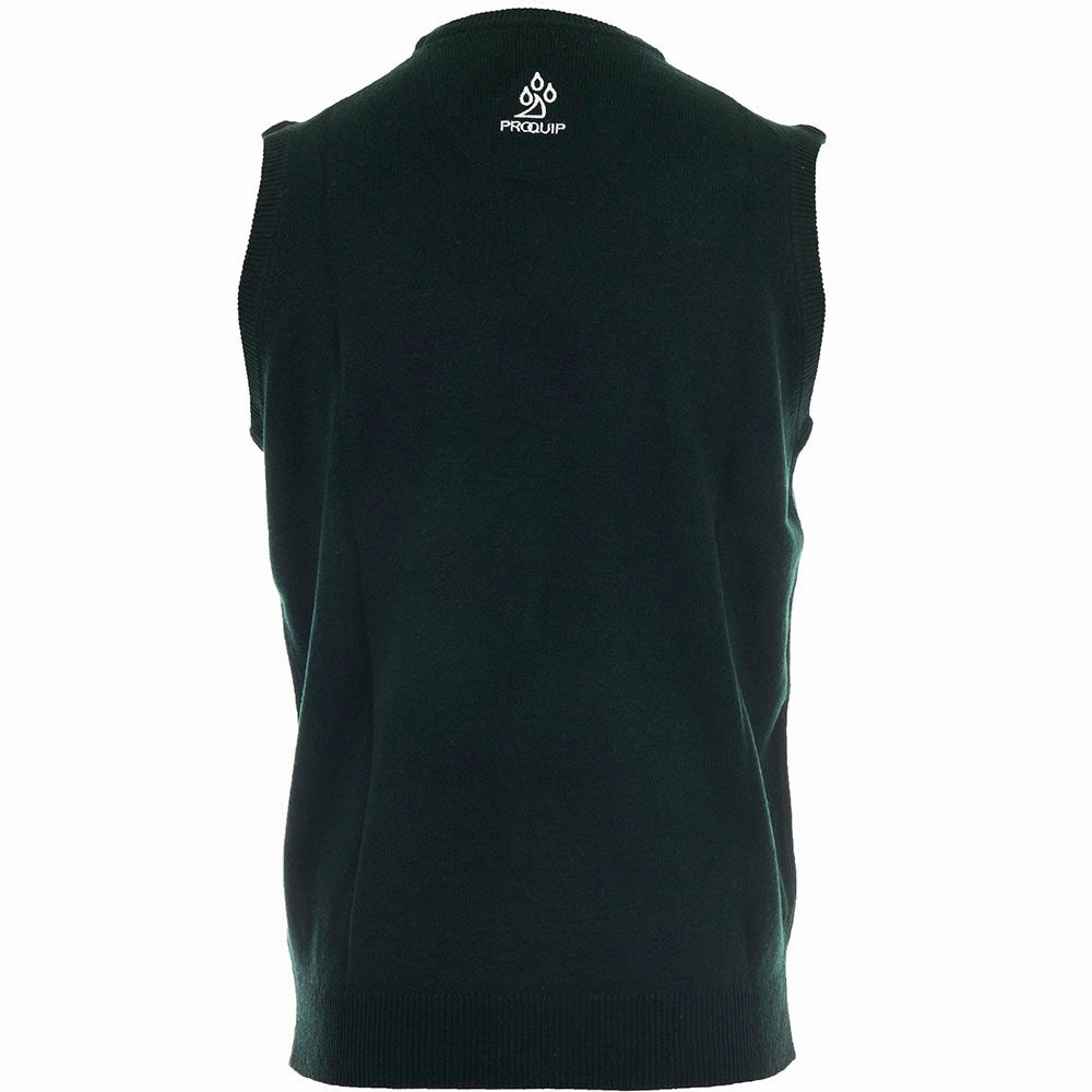 ProQuip Lambswool Water Repellent Golf Slipover - Tartan Green Poolside Relax