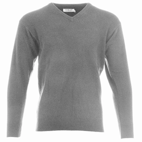 Logo Emblem product personalization creativity ProQuip Lambswool Water Repellent V Neck Golf Sweater - Grey