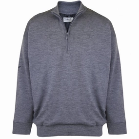 Tweed ProQuip Merino 1/2 Zip Lined Sweater - Grey
